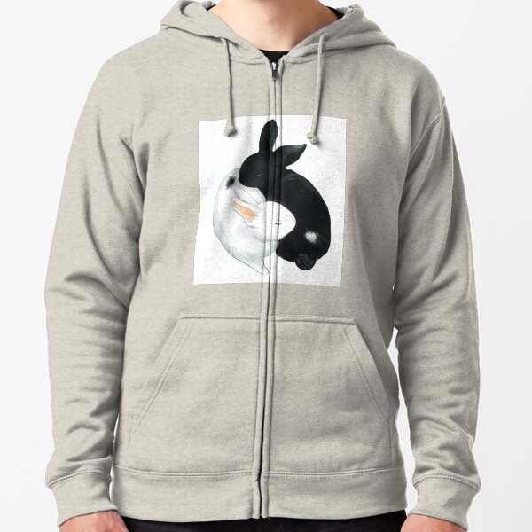 Yin Yang Bunnies Zipped Hoodie