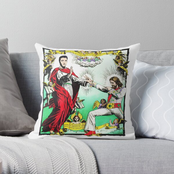 Jesus and Elvis Throw Pillow