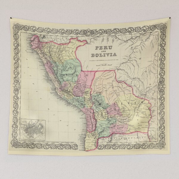Item preview, Vintage Map of Peru and Bolivia (1856) designed and sold by BravuraMedia.