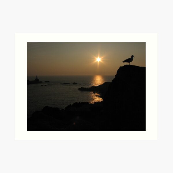 Item preview, Lighthouse and seagull at sunset designed and sold by vkirbys.