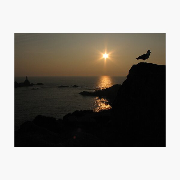 Item preview, Lighthouse and seagull at sunset designed and sold by vkirbys.