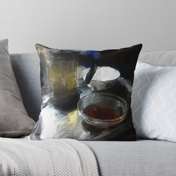 tea and plum jam Throw Pillow