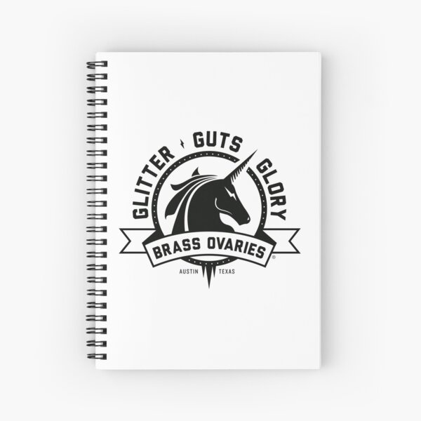 White Unicorn Logo Spiral Notebook