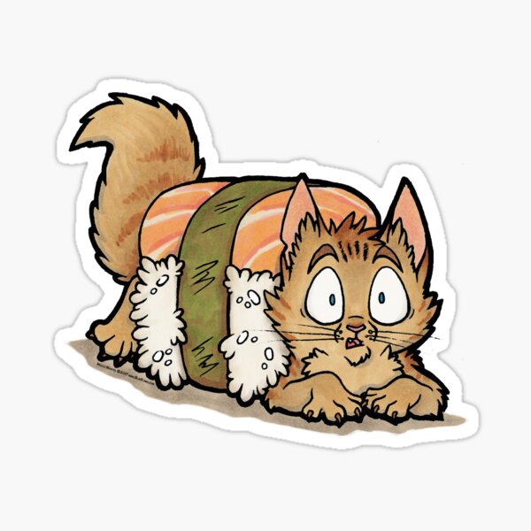 Uh-oh Sushi Cat! Sticker