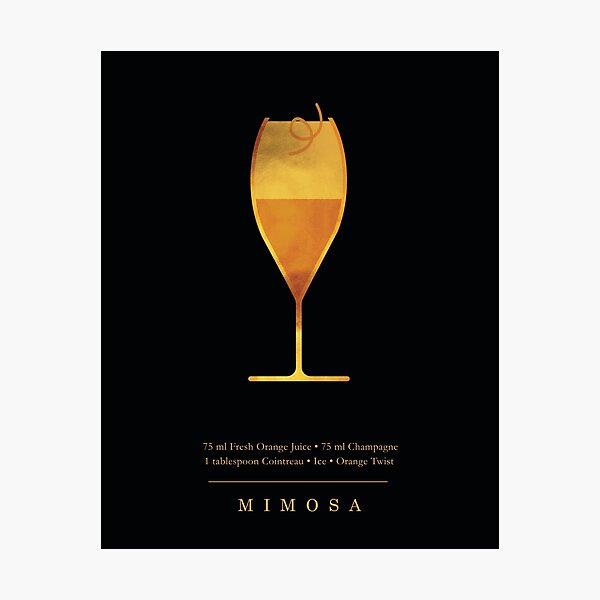 Item preview, Mimosa - Cocktail - Classic Cocktails Series - Black and Gold - Modern, Minimal Decor designed and sold by Studio Grafiikka.