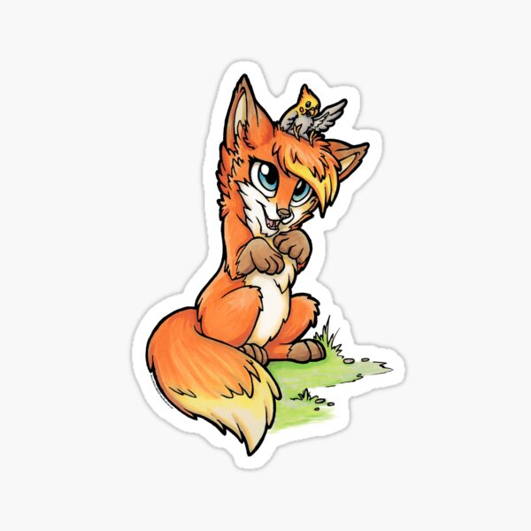 Little Fox and Cockatiel Sticker