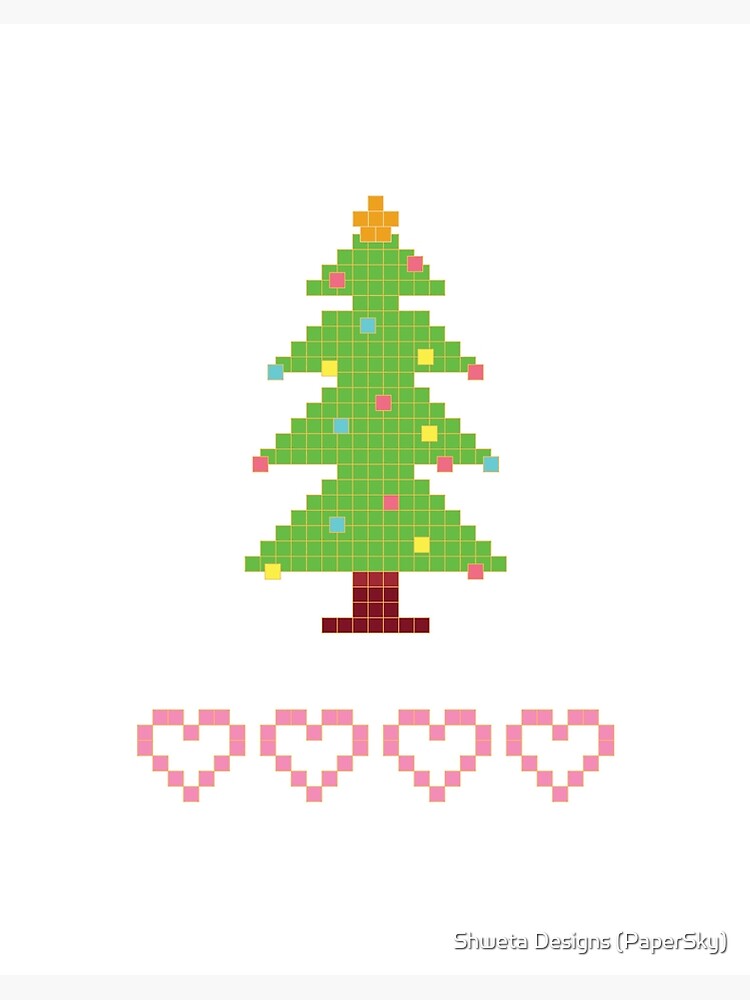 Christmas Tree Pixel Art Art Board Print By Shwetaparyani Redbubble