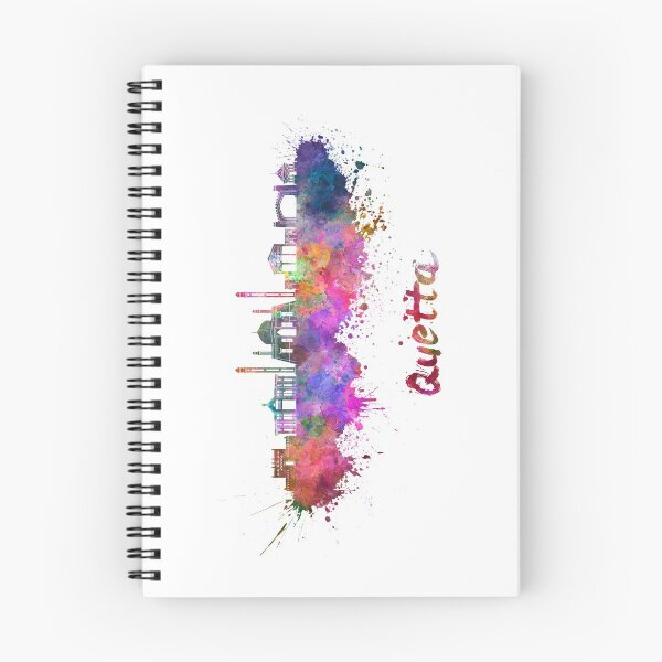 Item preview, Quetta skyline in watercolor splatters  designed and sold by paulrommer.
