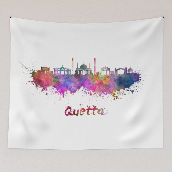 Item preview, Quetta skyline in watercolor splatters  designed and sold by paulrommer.