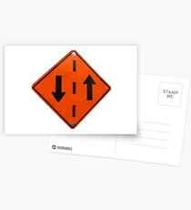 Traffic sign in both directions Postcards