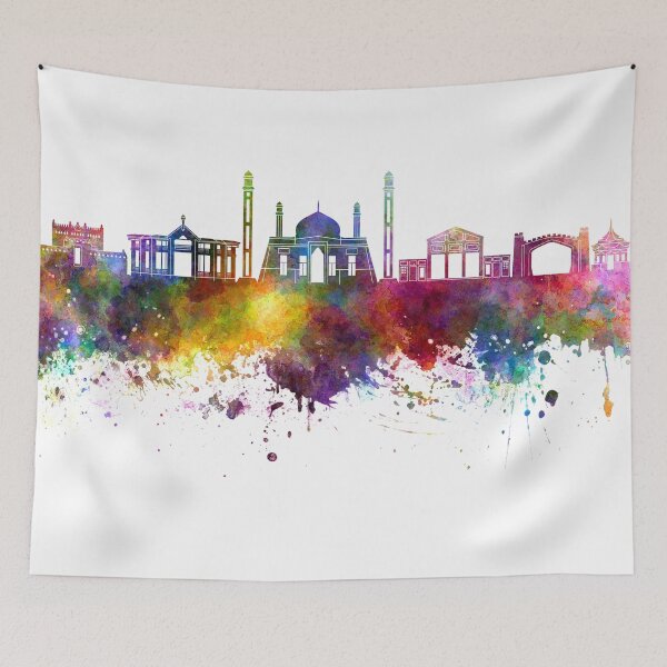 Item preview, Quetta  skyline in watercolor background designed and sold by paulrommer.