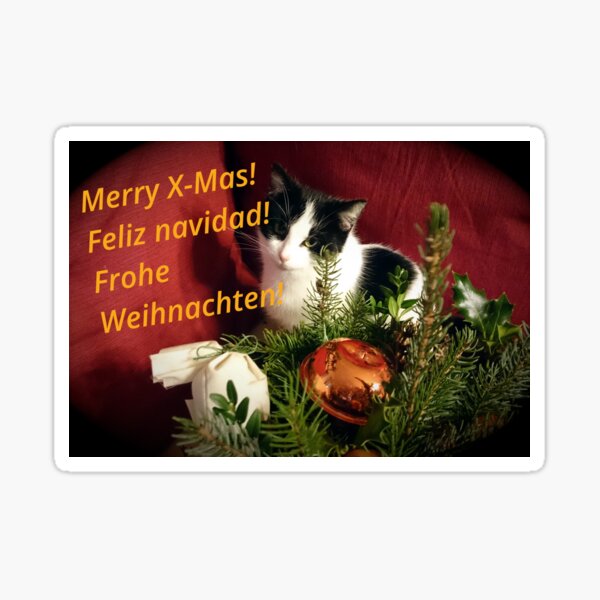 Katze Lilli mag Weihnachten - Merry XMas! Sticker