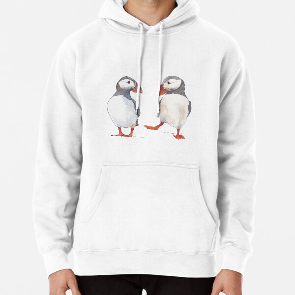 Puffin friends dancing - illustration Pullover Hoodie