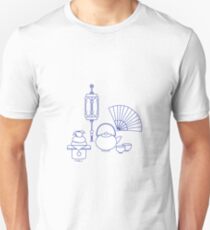 Chinese lantern, kettle, cups, fan, kagami mochi. Unisex T-Shirt