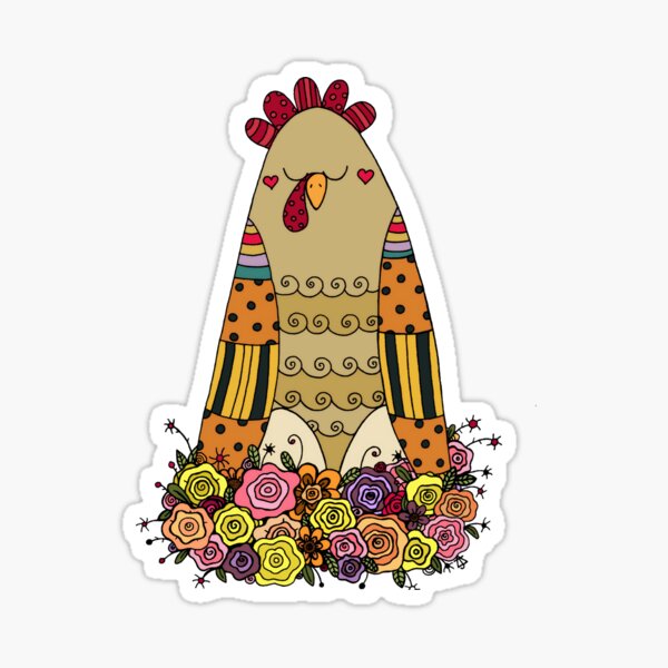 Item preview, Funky Folk Art Chicken designed and sold by JaymeKinsey.