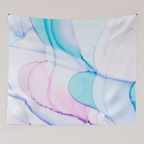 Item preview, Cascading Rainbow Abstract Painting Fluid Ink Art designed and sold by Bunnyfuncake.