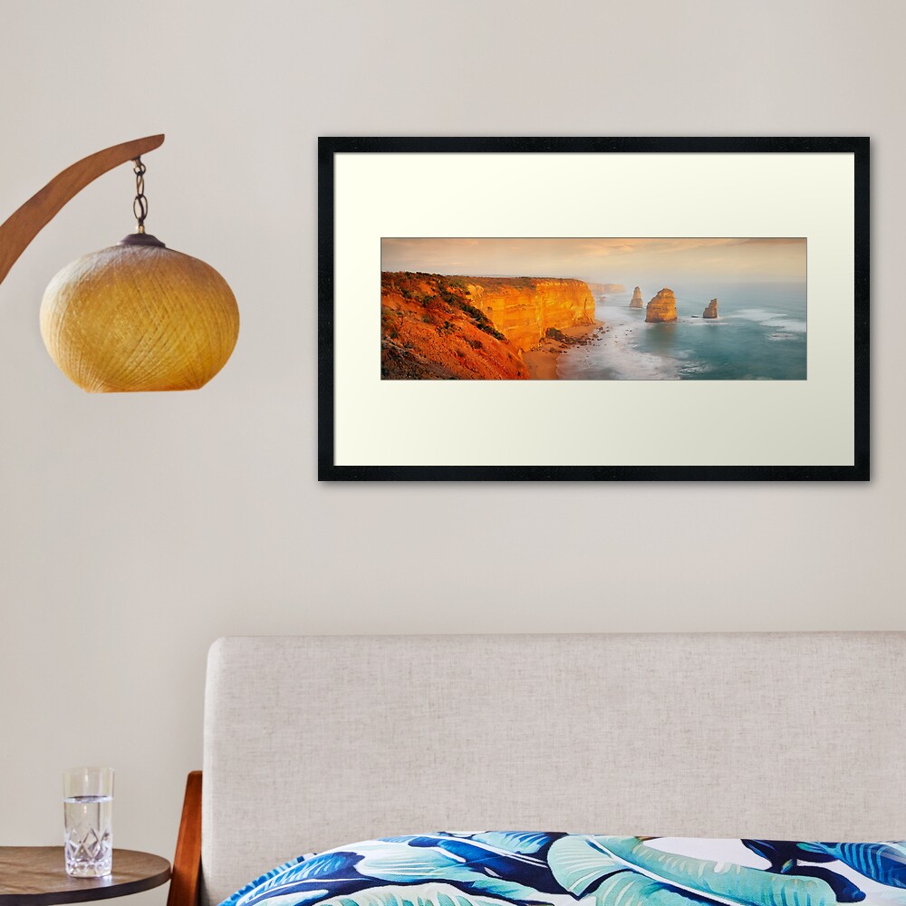 Golden Light Twelve Apostles, Victoria, Australia Framed Art Print