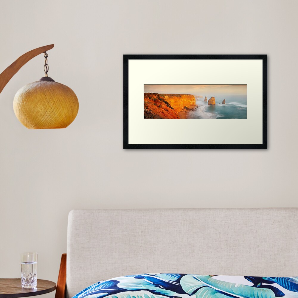 Golden Light Twelve Apostles, Victoria, Australia Framed Art Print