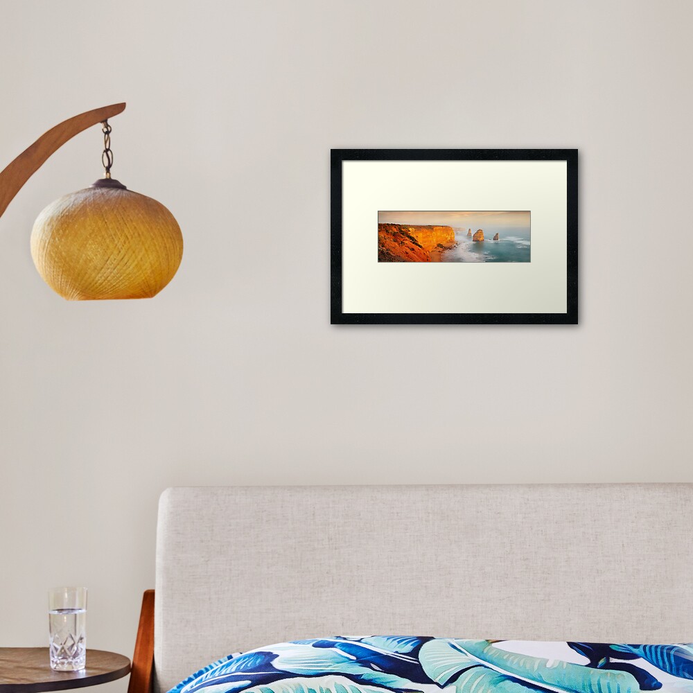 Golden Light Twelve Apostles, Victoria, Australia Framed Art Print