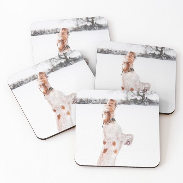 Item preview, Snow Catching Spinone by heidiannemorris designed and sold by FOLK ART FUSION by heidiannemorris.