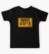 Caution May Floss At Any Time Distressed Flossing Design Kids Tee