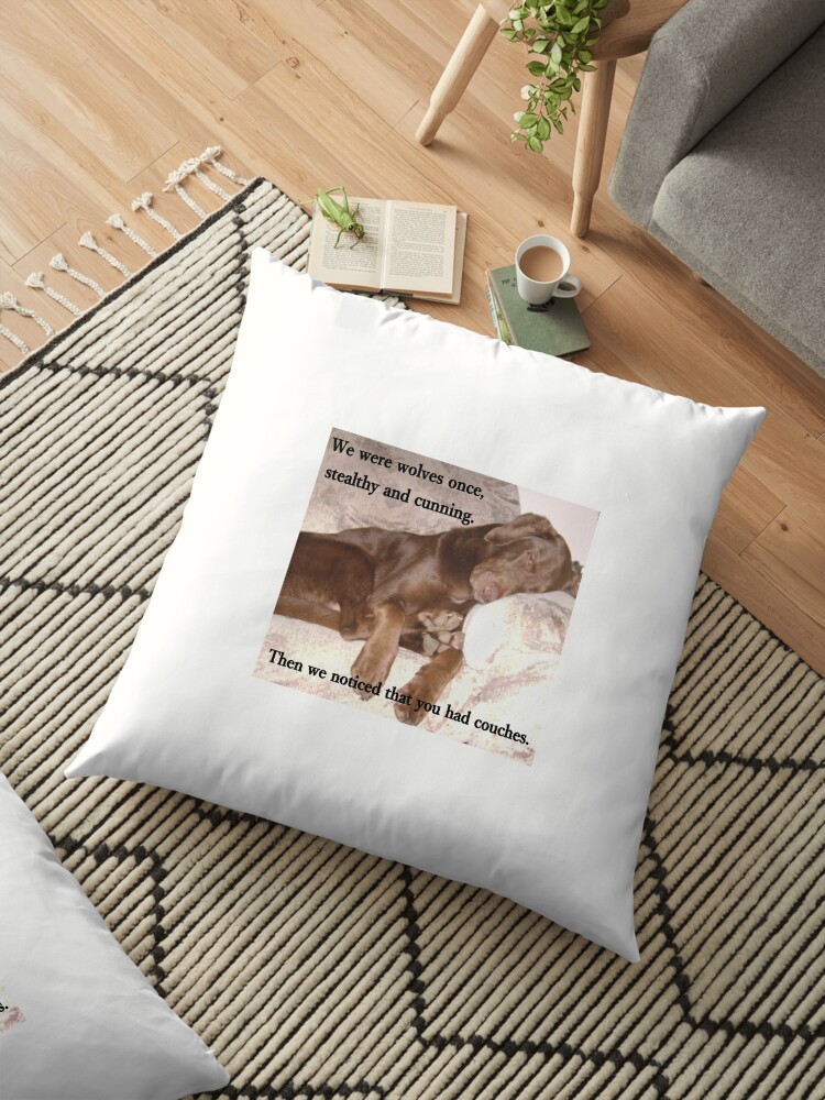 Chocolate Labrador Puppy Wolf Is Sleeping On Couch Floor Pillow By Teakastreasures