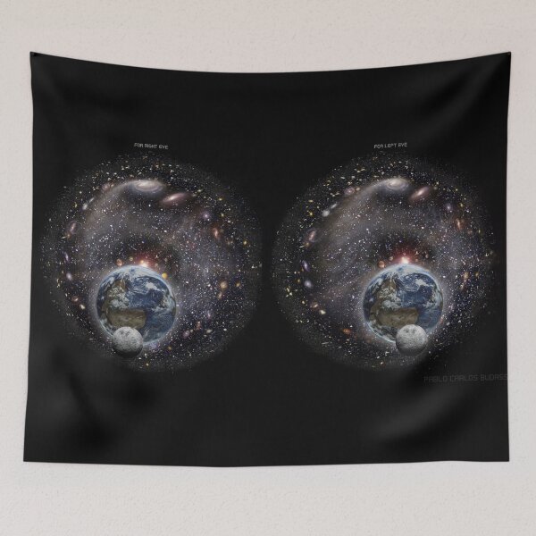 Item preview, Stereoscopic view of the Milky Way Galaxy, Earth and Moon for cross-eyed viewing. designed and sold by Pablo Carlos Budassi.