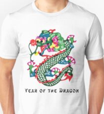 Chinese Year of The Dragon Painted Paper Cut Unisex T-Shirt