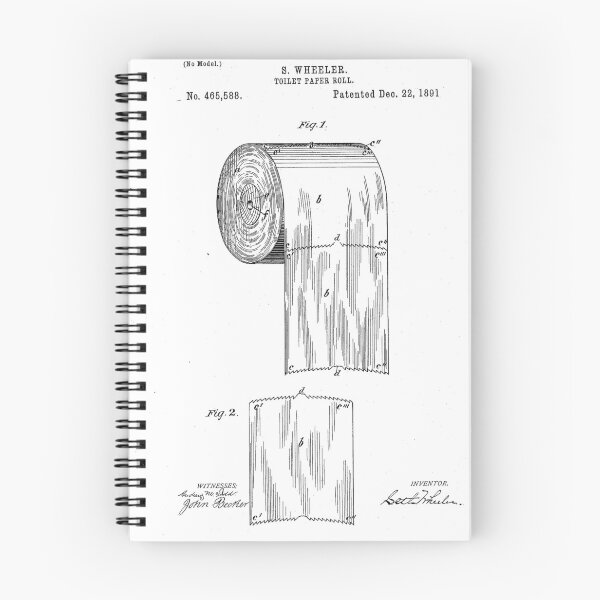 Aperçu de l'œuvre Brevet d'invention de papier toilette vintage (1891) créée et vendue par BravuraMedia.
