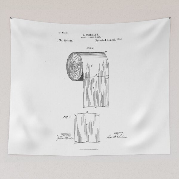 Item preview, Vintage Toilet Paper Invention Patent (1891) designed and sold by BravuraMedia.