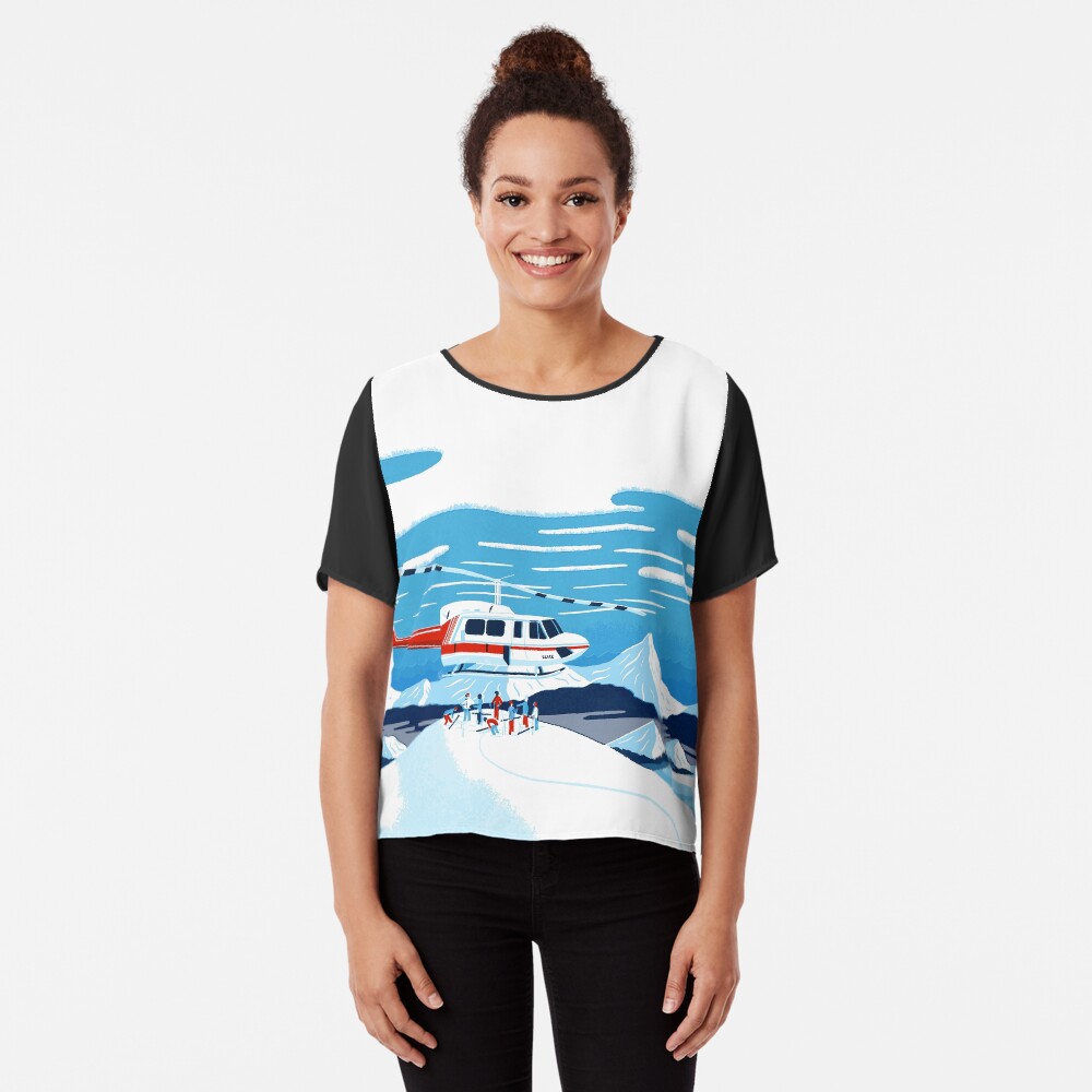 Heli drop-off back country paradise Chiffon Top