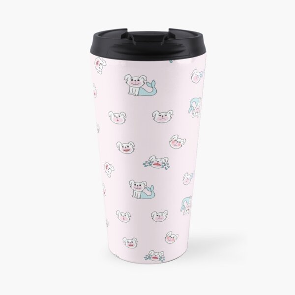 Emo Light Pink Pattern Travel Mug