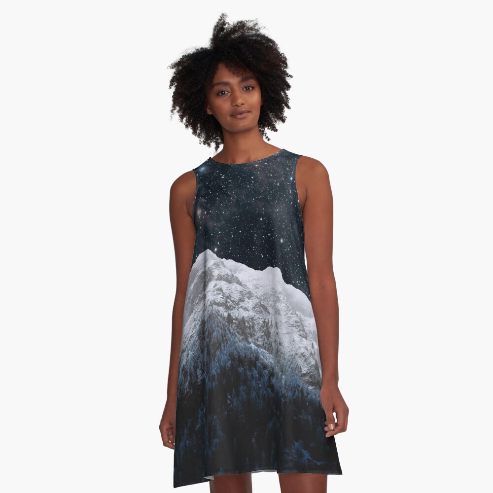 Mountains Attracts Galaxy A-Line Dress