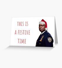 Brooklyn Nine Nine Captain Holt Christmas card/sticker, meme greeting cards Greeting Card