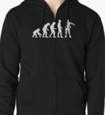 Sudadera con capucha y cremallera Evolución de los gamers | Baile de seda