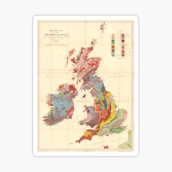 Item preview, Vintage Geological Map of The British Isles (1912) designed and sold by BravuraMedia.