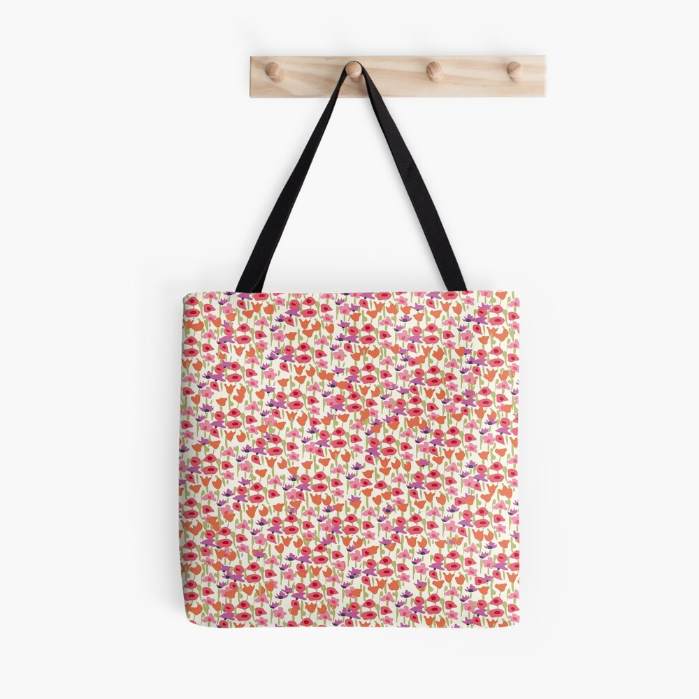 Origami Tote Bag Dots and Stripes Red