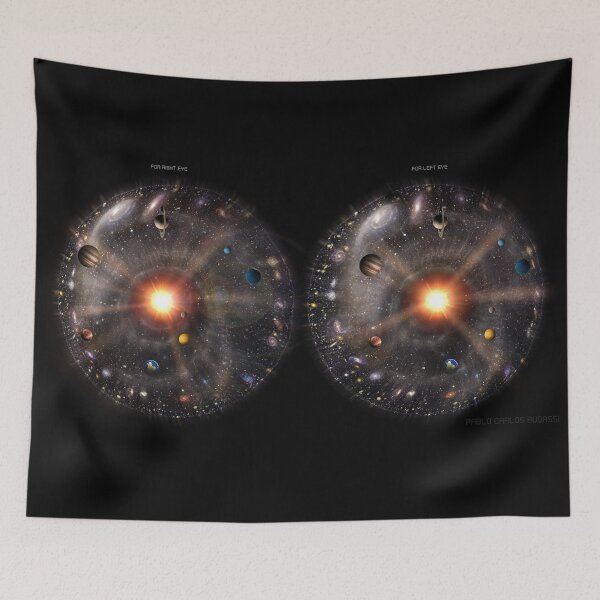 Item preview, Stereoscopic view of the Solar System with the Milky Way Galaxy background for cross-eyed viewing. designed and sold by Pablo Carlos Budassi.