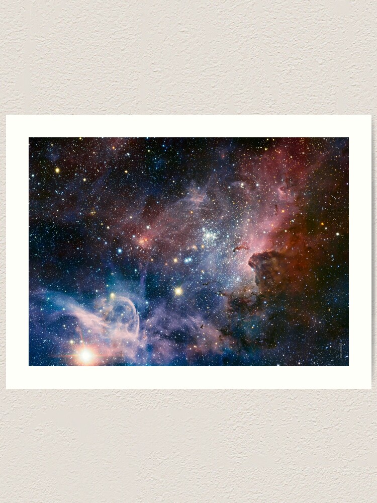 PINK BLUE BRIGHT DEEP SPACE NEBULAE GALAXY CANVAS PRINT WALL ART PICTURE