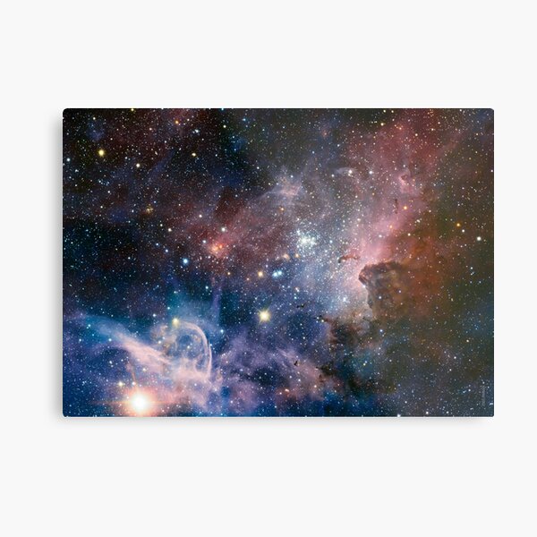 Carina Nebula NGC 3372 the Grand Nebula Pink Purple and Blue with shiny stars Space Telescope Picture HD HIGH QUALITY Metal Print