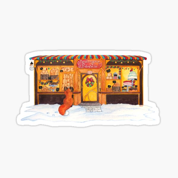 Christmas bakery and pastry: The gourmet fox Sticker