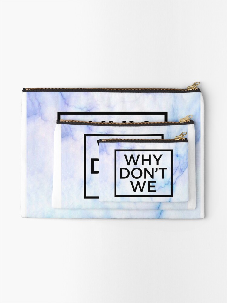Alternate view of white marble band Zipper Pouch