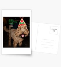Postales Feliz Navidad para ti cachorro, Labradoodle Tarjeta de Navidad