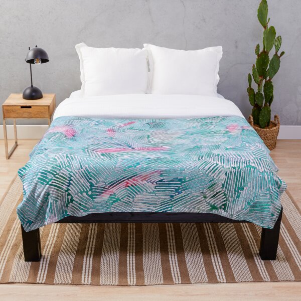 Aperçu de l'œuvre Abstrait 2, bleu clair avec motif aquarelle rose créée et vendue par VApinx.