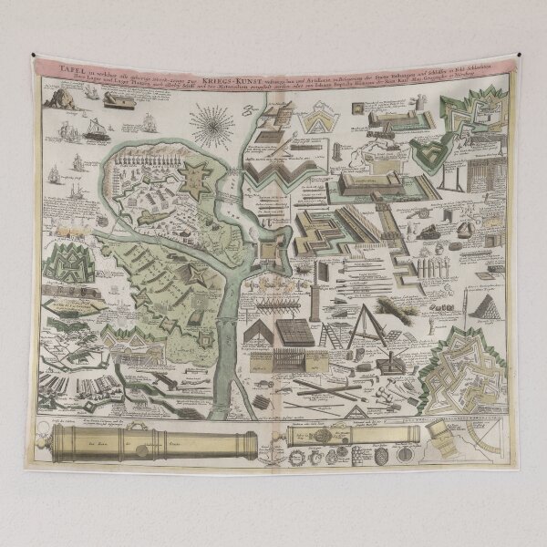 Item preview, Vintage Military Defense Fortifications Diagram (1716) designed and sold by BravuraMedia.