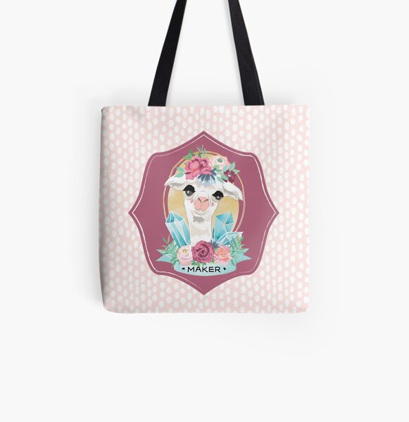 Dotty Alpaca Maker for knitters, crocheters, all crafters All Over Print Tote Bag