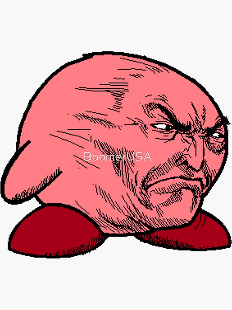 Kirby Sticker By Boomerusa Redbubble - kirby face roblox