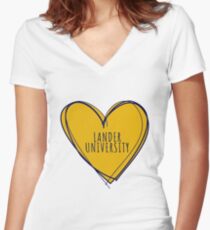 LANDER UNIVERSITY Women's Fitted V-Neck T-Shirt