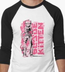 Blade Kitten - Schwarz, Weiß und Pink Baseballshirt für Männer