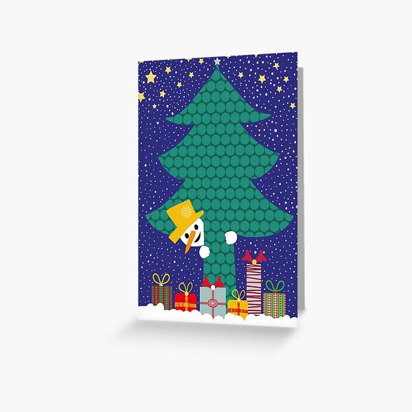 Peek-a-Boo Snowman Greeting Card